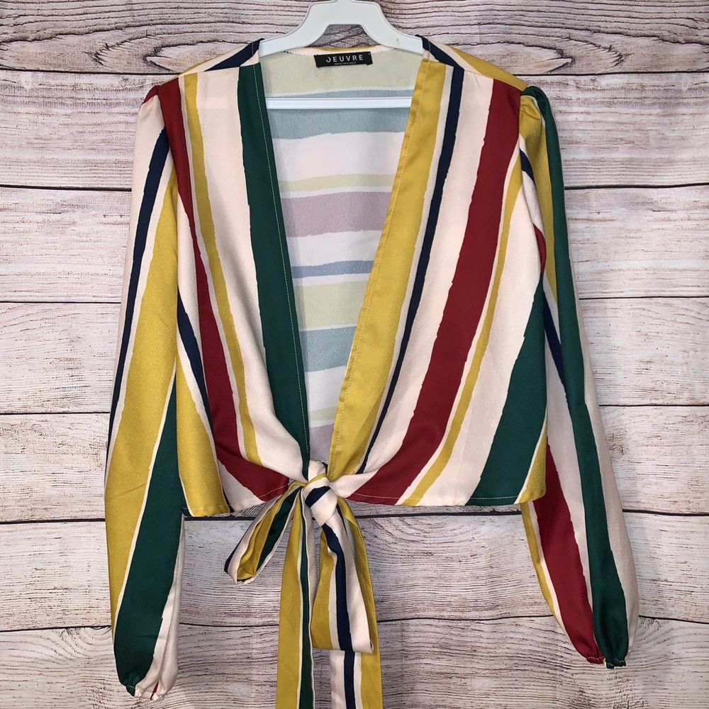 Women’s Crop Top | Size Small | V Cut | Front Tie| Blouses | Womens Fashion